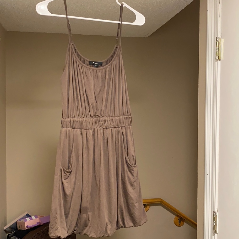 Olive green dress with pockets